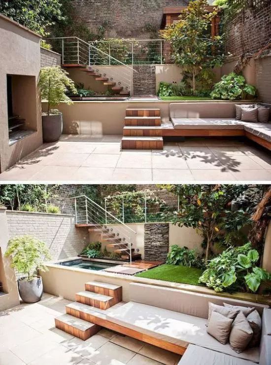 青岛庭院使用错层造型设计，双庭院垂手可得