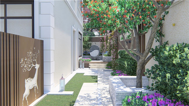 青岛庭院设计：203m²的新简约花园，满足您对美好生活的向往